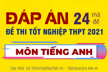Đề thi và đáp án tham khảo môn TIẾNG ANH thi tốt nghiệp THPT 2021 - FULL 24 MÃ ĐỀ