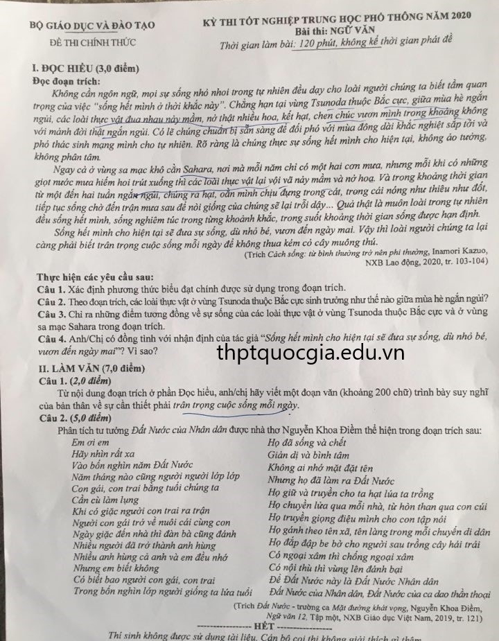 de thi mon ngu van thptquocgiaeduvn 2020