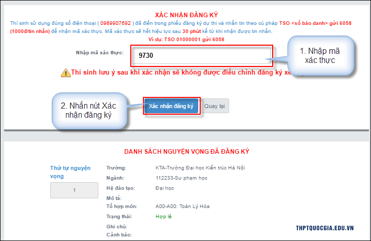 hd thay doi nv online 1 thptquocgia