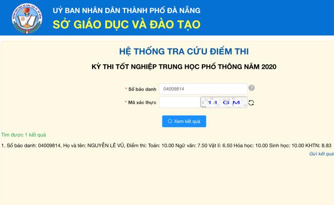 Thí sinh Đà Nẵng đạt 30 điểm khối B, soán ngôi thủ khoa toàn quốc - 1