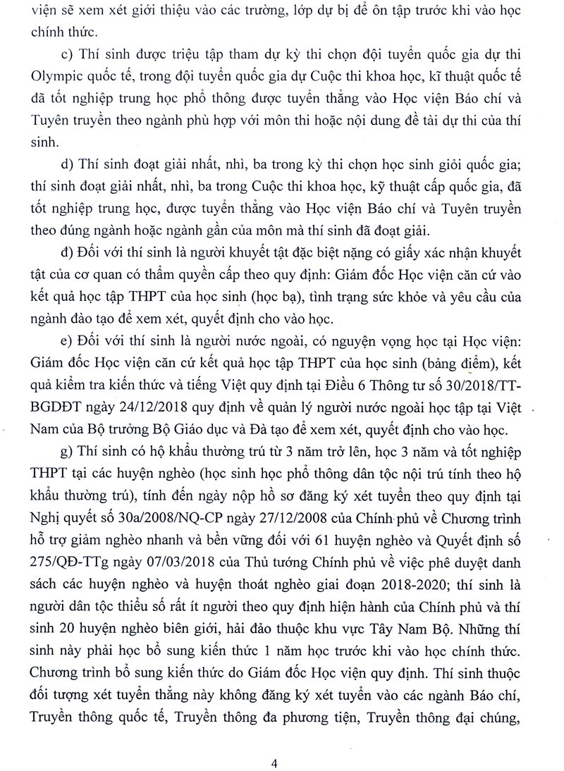 Phương án tuyển sinh 2021 của HV Báo chí và tuyên truyền