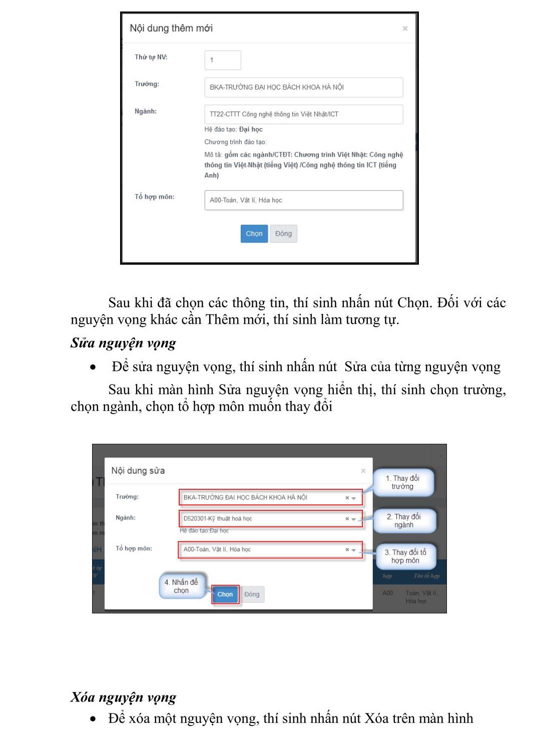 Hướng dẫn đăng ký nguyện vọng xét tuyển trực tuyến